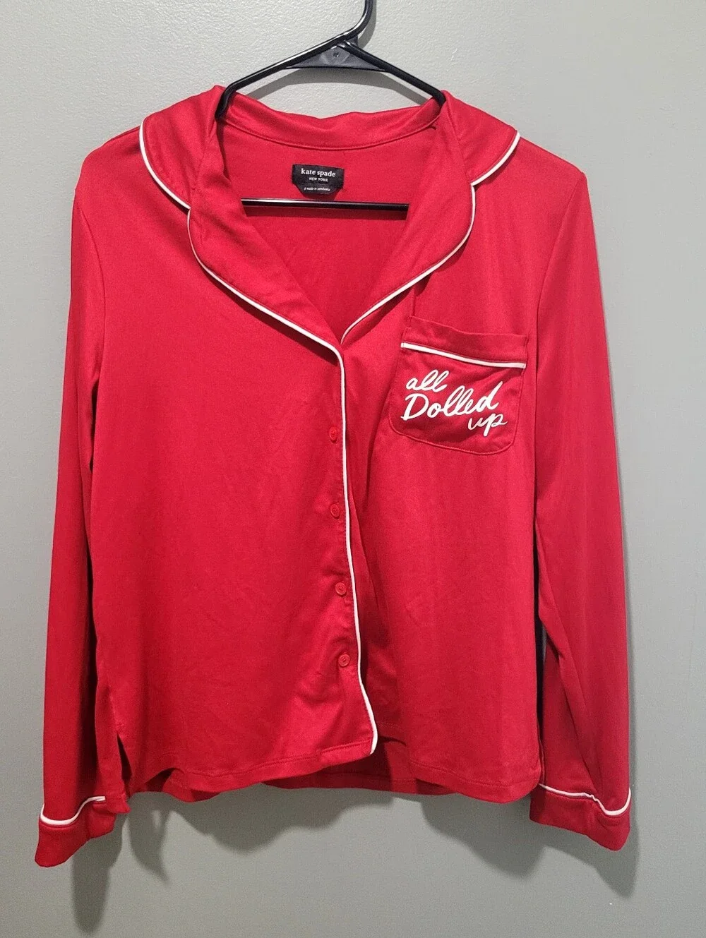 Kate Spade Red 2 Piece Pajama Set Size Small